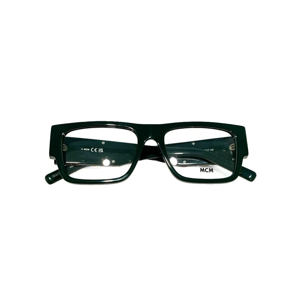 MCM Rectangular Green RX Eyeglasses With Tan Crossbody Pouch New - Picture 4 of 13